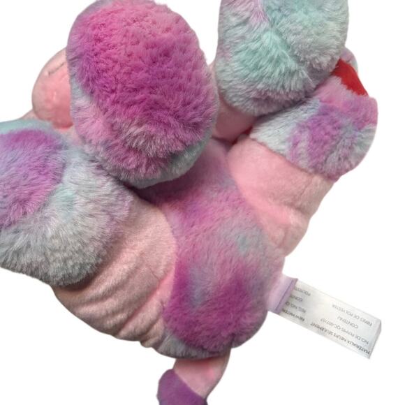 15” Pink Multicolor Puppy Dog Plush Stuffed Animal Red Bow Soft Animaladventure - Picture 4 of 6